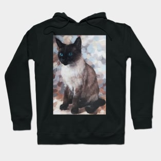 SIAMESE CAT, Siamese cat with blue eyes , Kawaii Animals, New Zealand Animals Hoodie